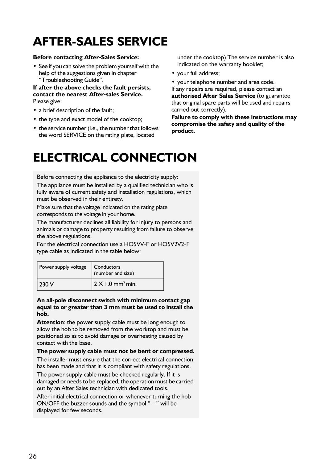 IKEA HIN1T manual After-Salesservice, Electrical Connection 