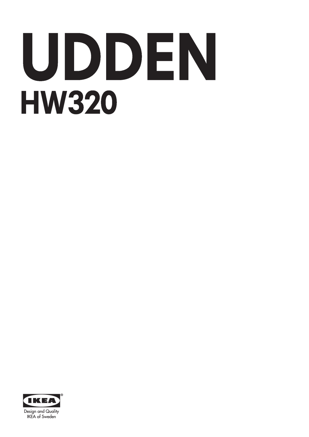 IKEA HW320 manual Udden 