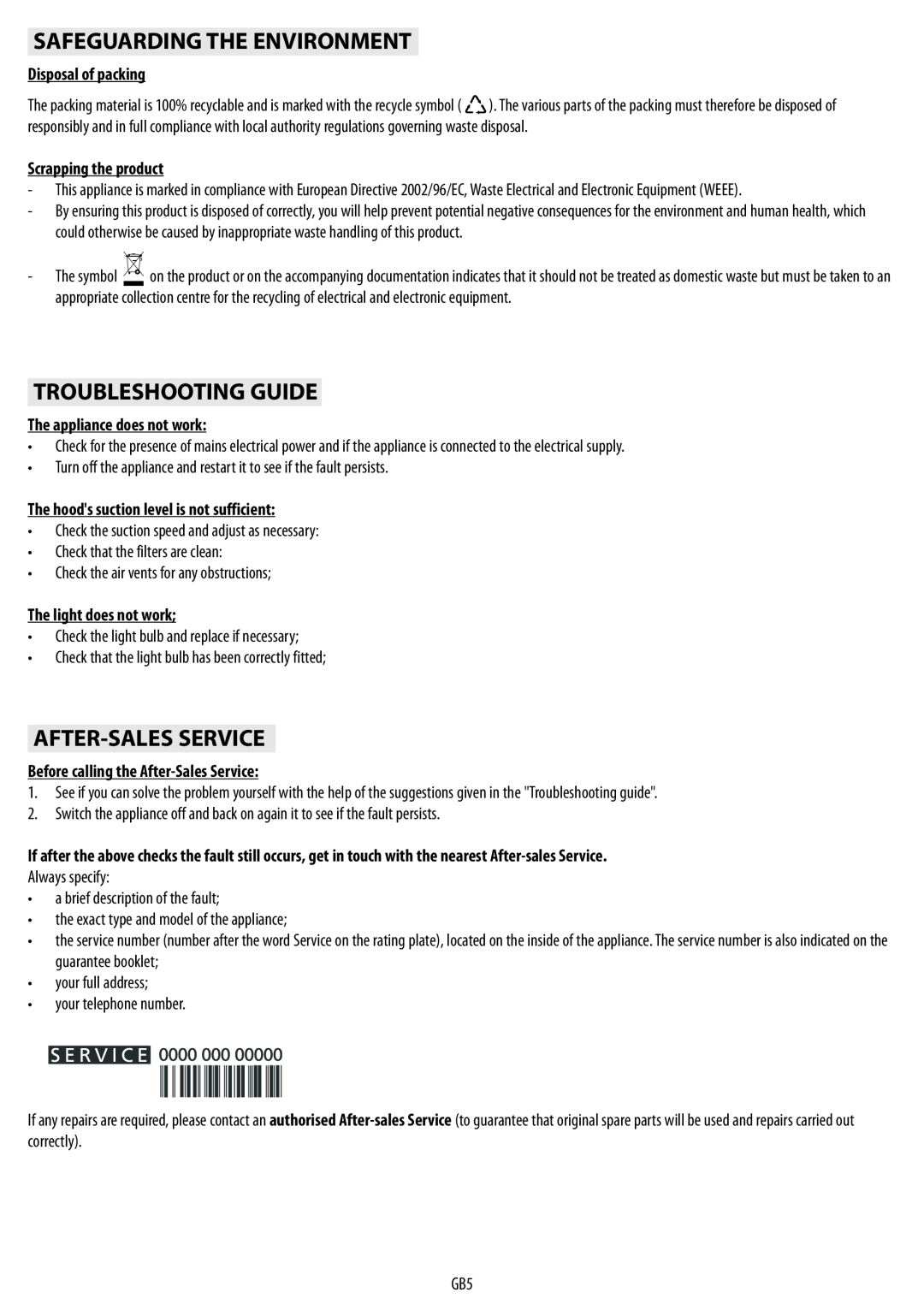 IKEA HW320 manual Safeguarding The Environment, Troubleshooting Guide, After-Sales Service, Disposal of packing 
