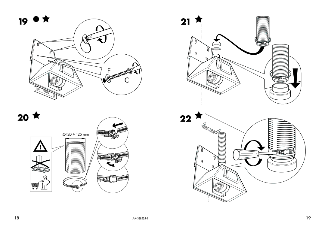 IKEA HW400 manual Ø120 ÷ 125 mm 