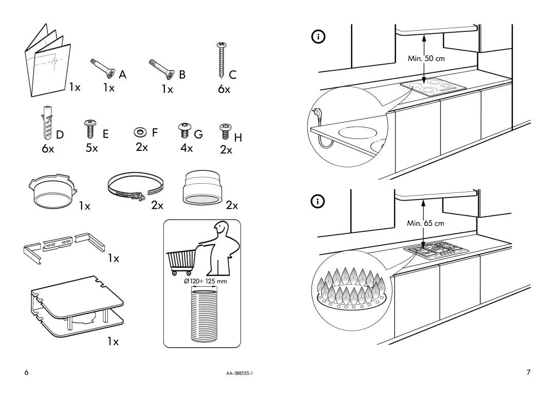 IKEA HW400 manual 1x a 6x C 6x D 5x E 2x F 4x G 