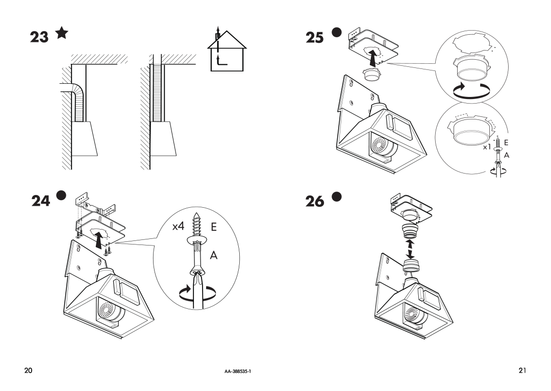 IKEA HW400 manual x4 E A, x1 E A 
