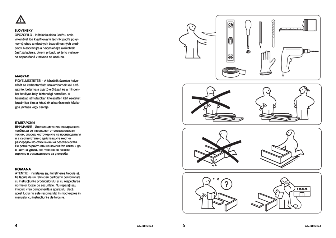 IKEA HW400 manual Romana, Slovensky, Magyar, Български 