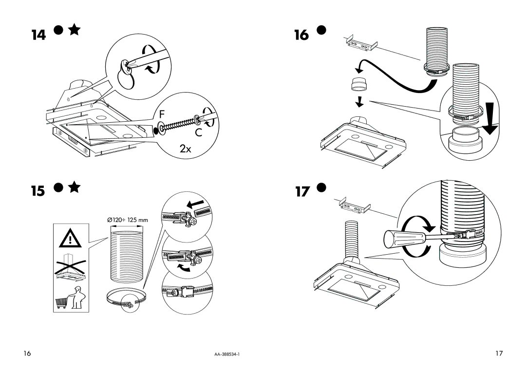 IKEA HW570 manual Ø120÷ 125 mm 