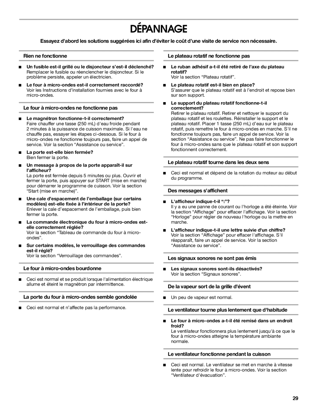 IKEA IMH15, IMH16 manual Dépannage 