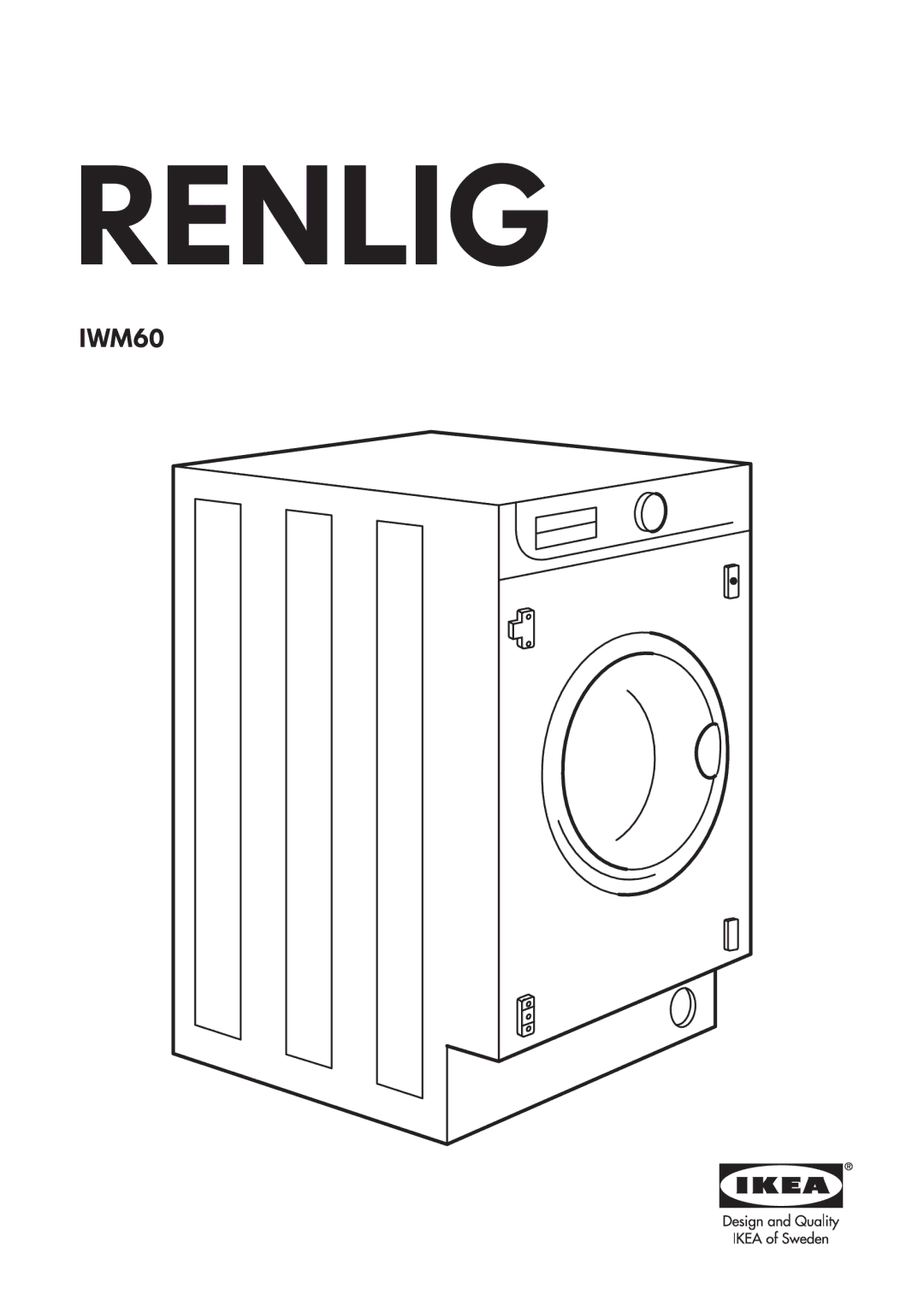 IKEA IWM60 manual Renlig 