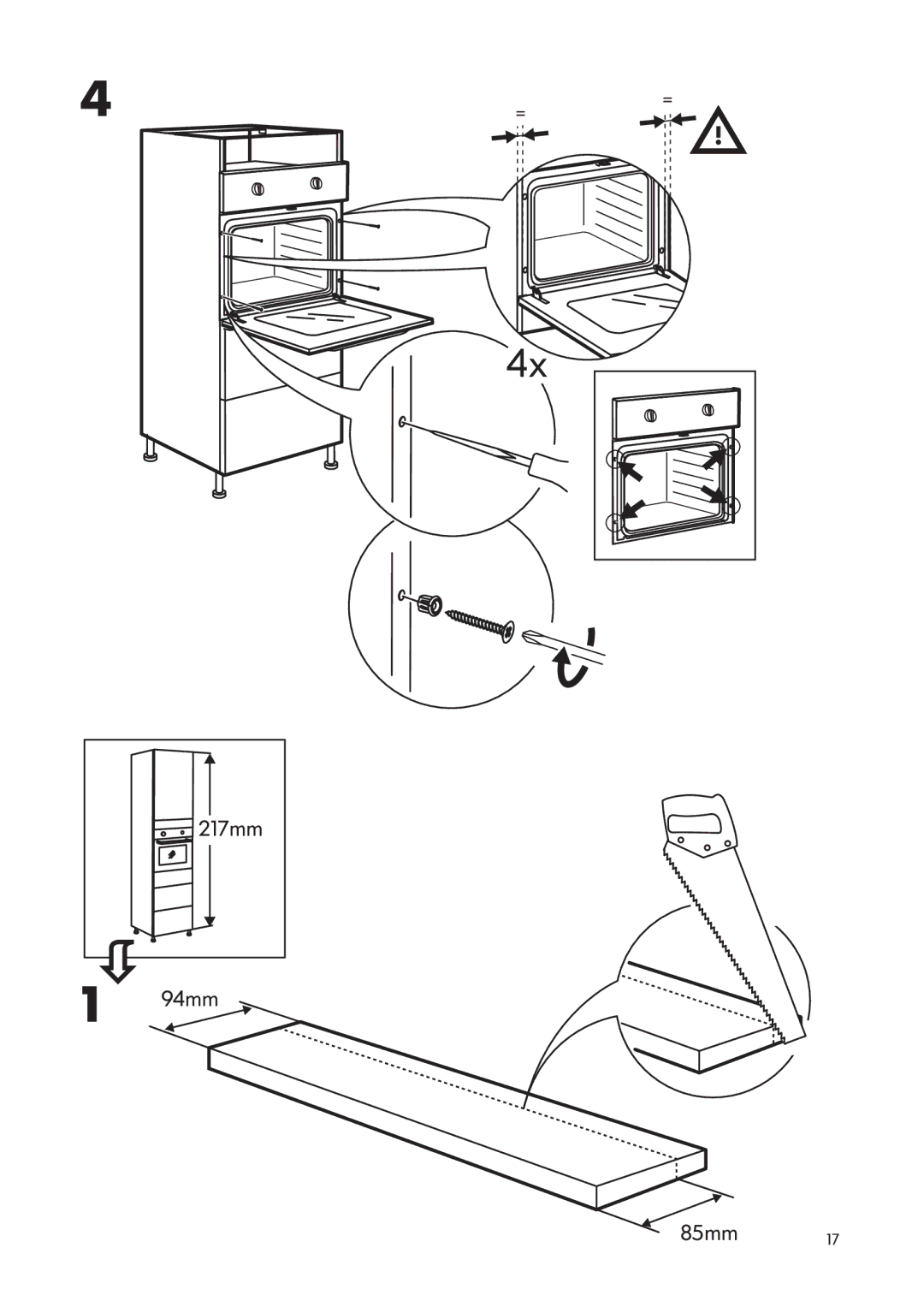 IKEA OV3 manual 217mm 94mm 85mm 