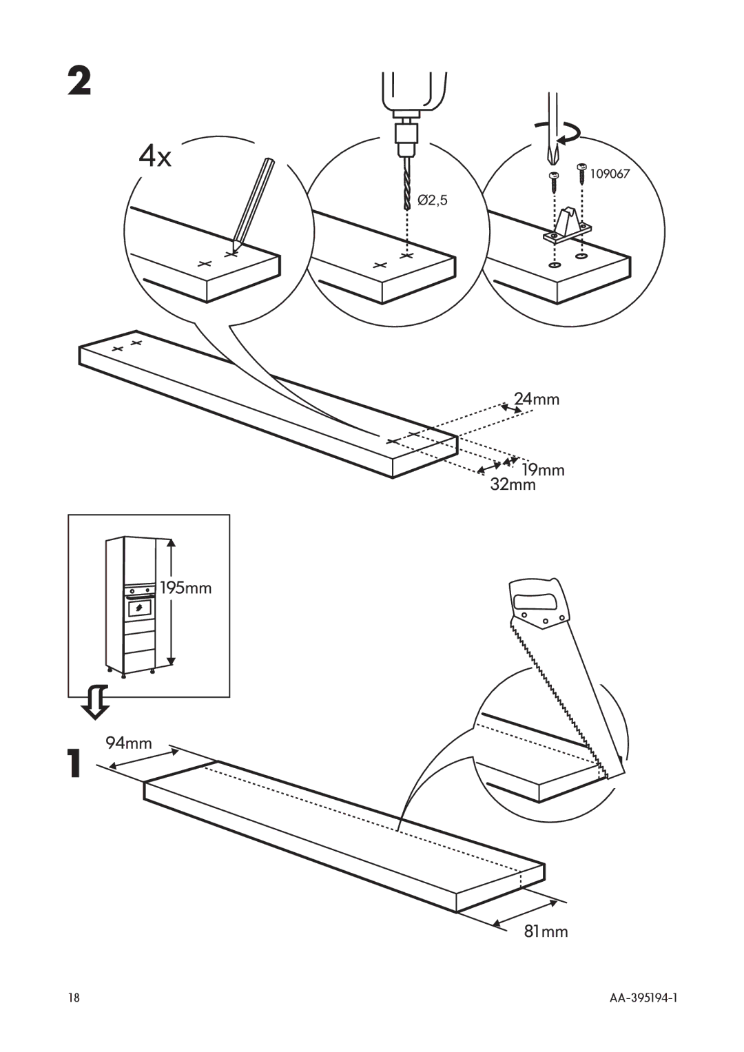 IKEA OV3 manual 24mm 19mm 32mm 