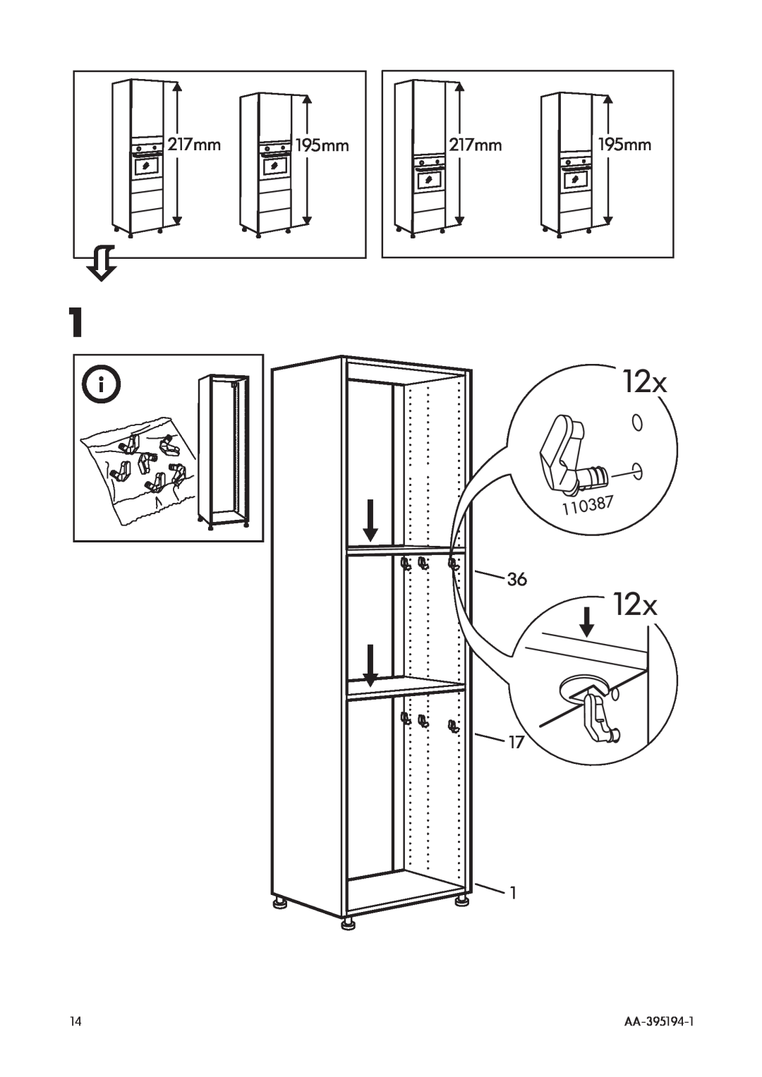 IKEA OV3 manual 12x, 217mm, 195mm, AA-395194-1 