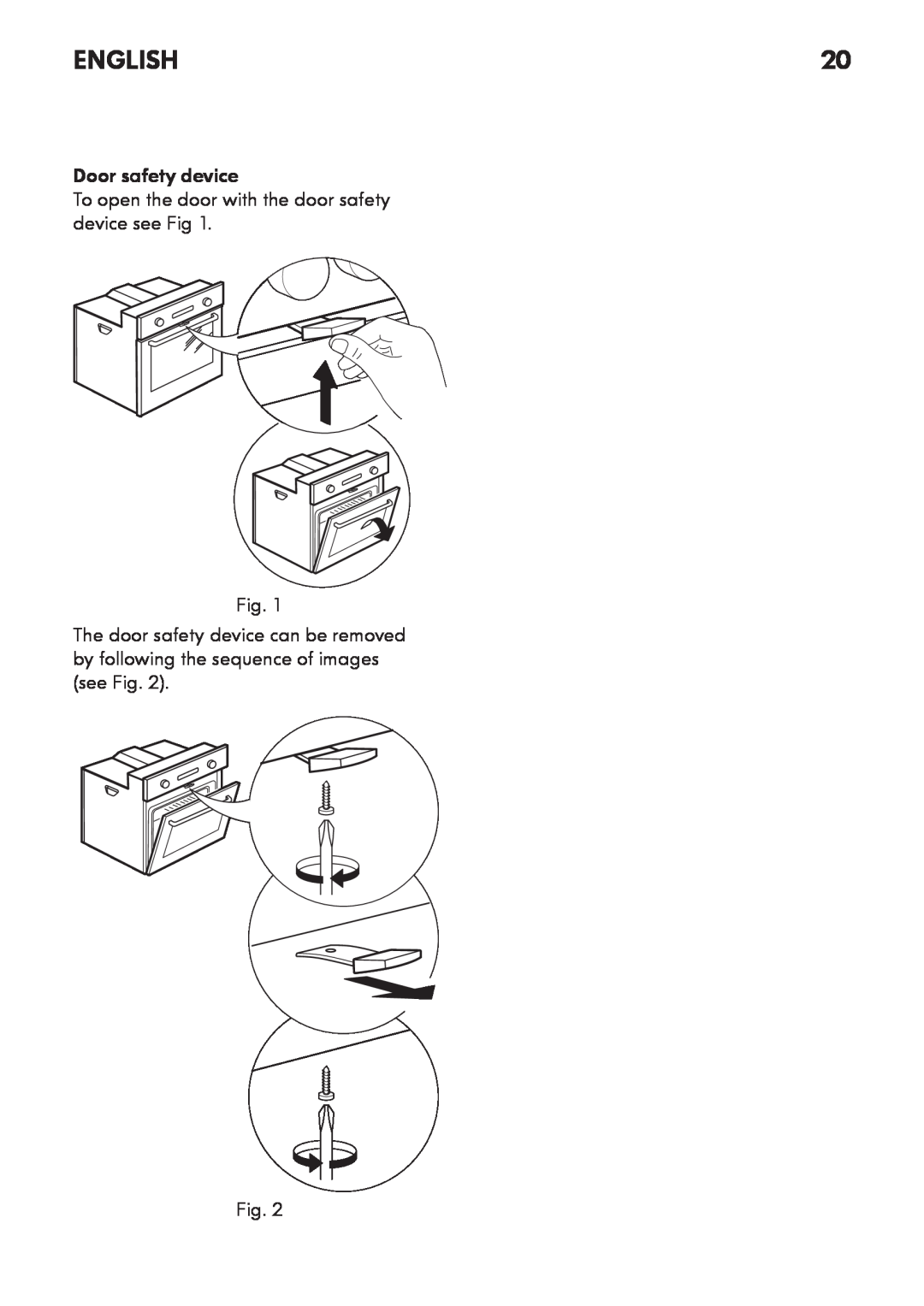 IKEA OV8 manual English, Door safety device, Fig 