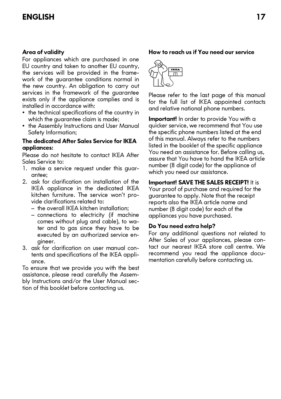 IKEA OV9 manual Area of validity 