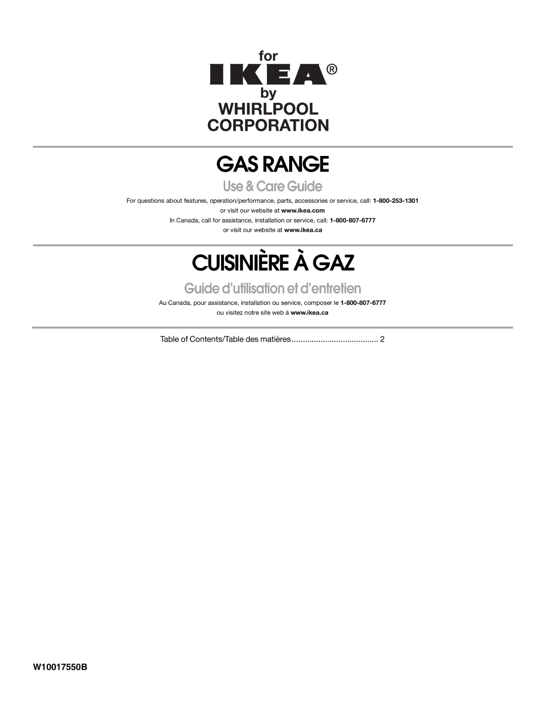 IKEA manual GAS Range 