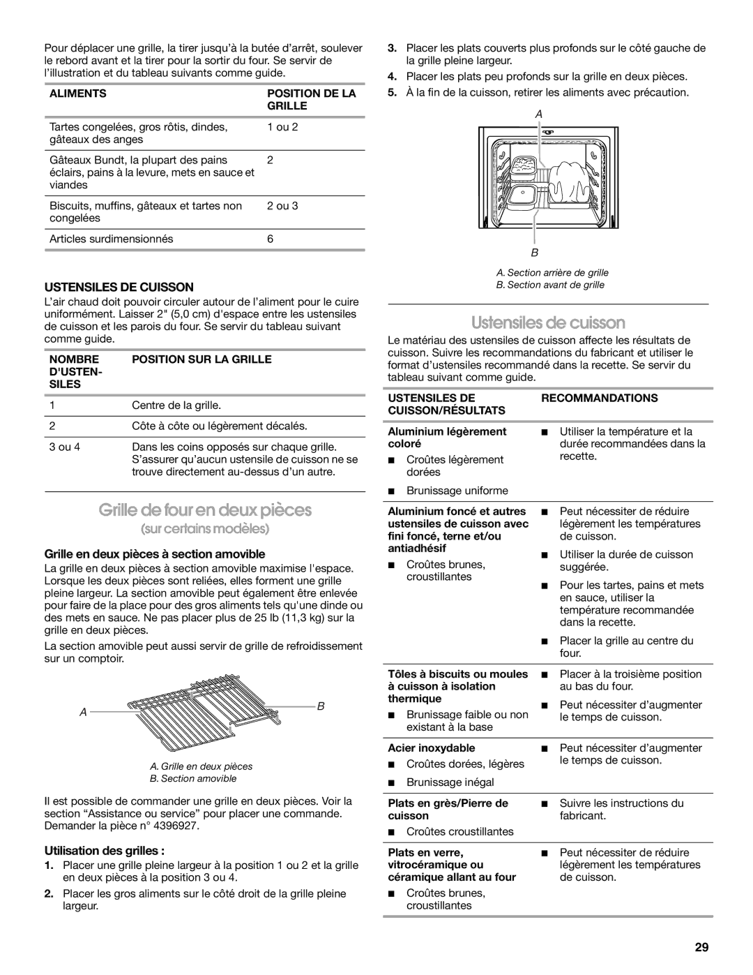 IKEA Range manual Grille de four en deux pièces, Ustensiles DE Cuisson, Grille en deux pièces à section amovible 