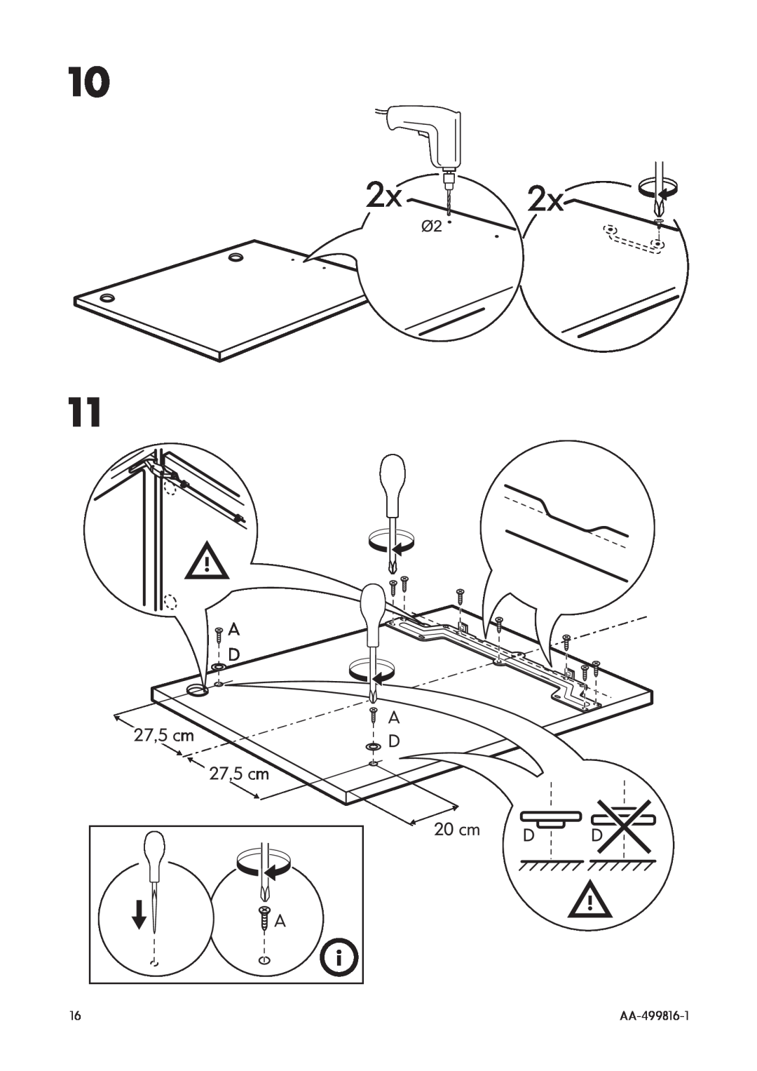 IKEA SC100/17 manual A D 27,5 cm 27,5 cm A, 20 cm, AA-499816-1 