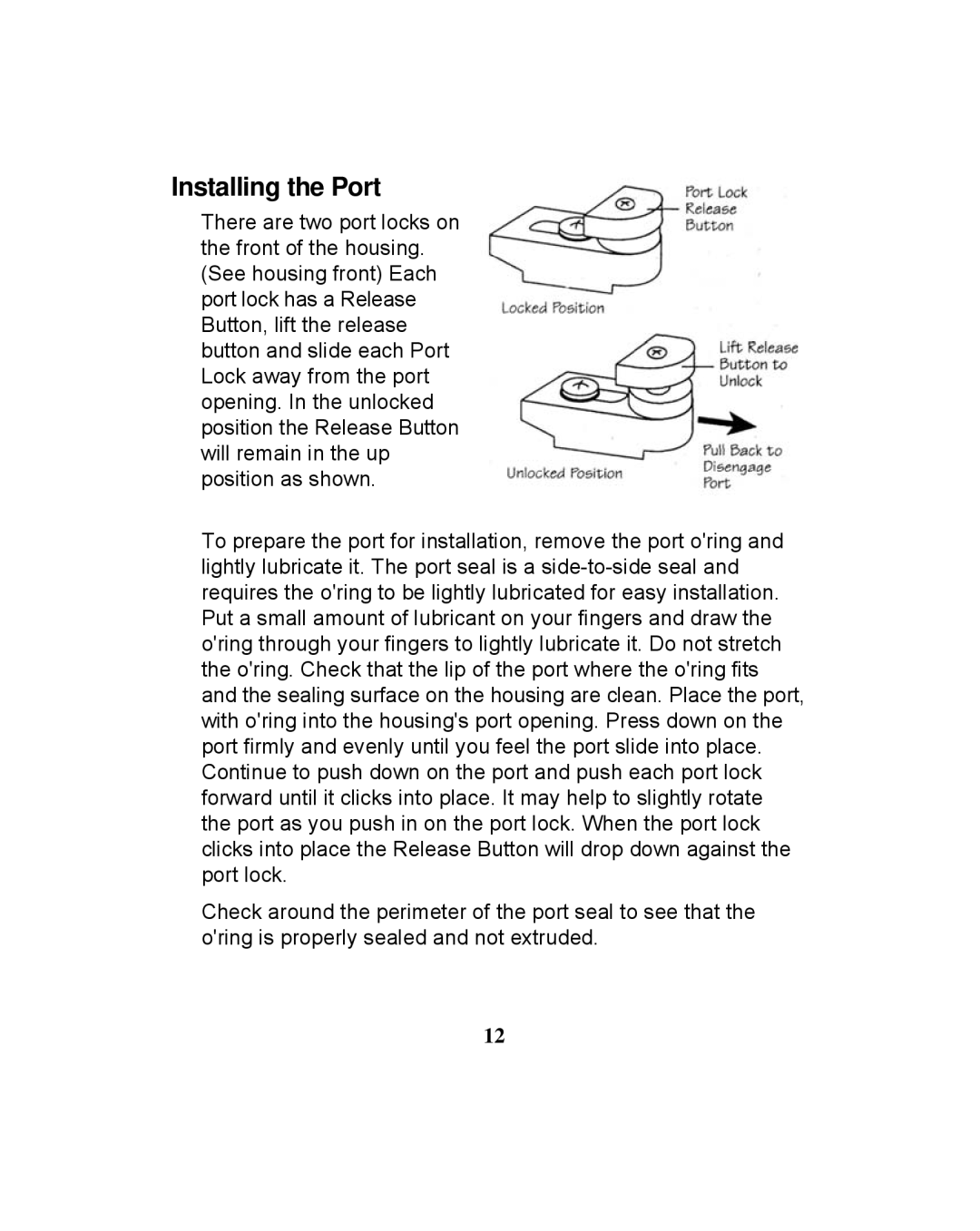 Ikelite 6870.40 for Canon EOS 40D instruction manual Installing the Port 