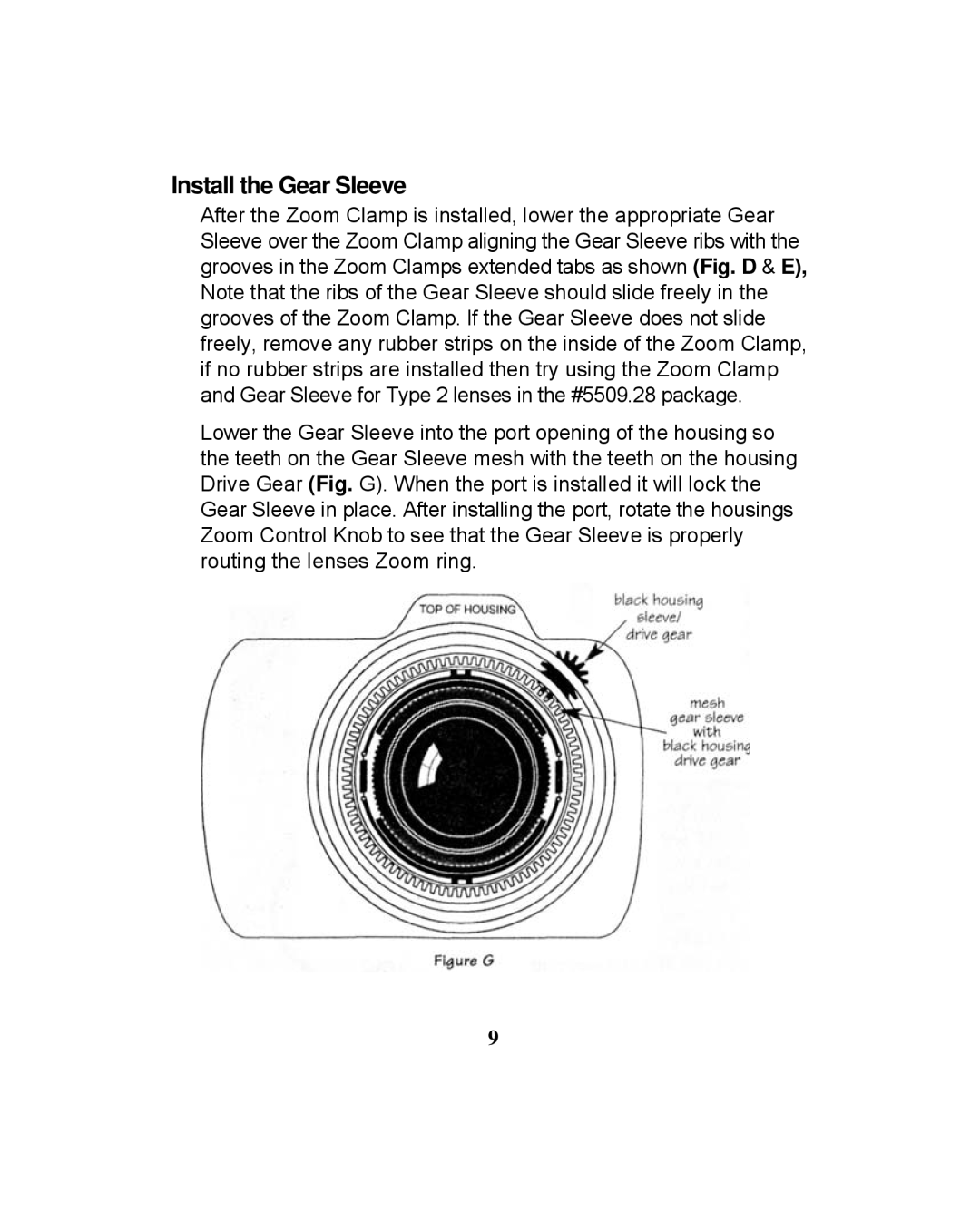 Ikelite 6870.40 for Canon EOS 40D instruction manual Install the Gear Sleeve 