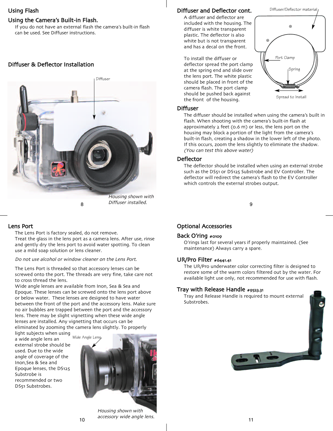 Ikelite Coolpix L1 Using Flash Using the Camera’s Built-in Flash, Diffuser & Deflector Installation, Lens Port 