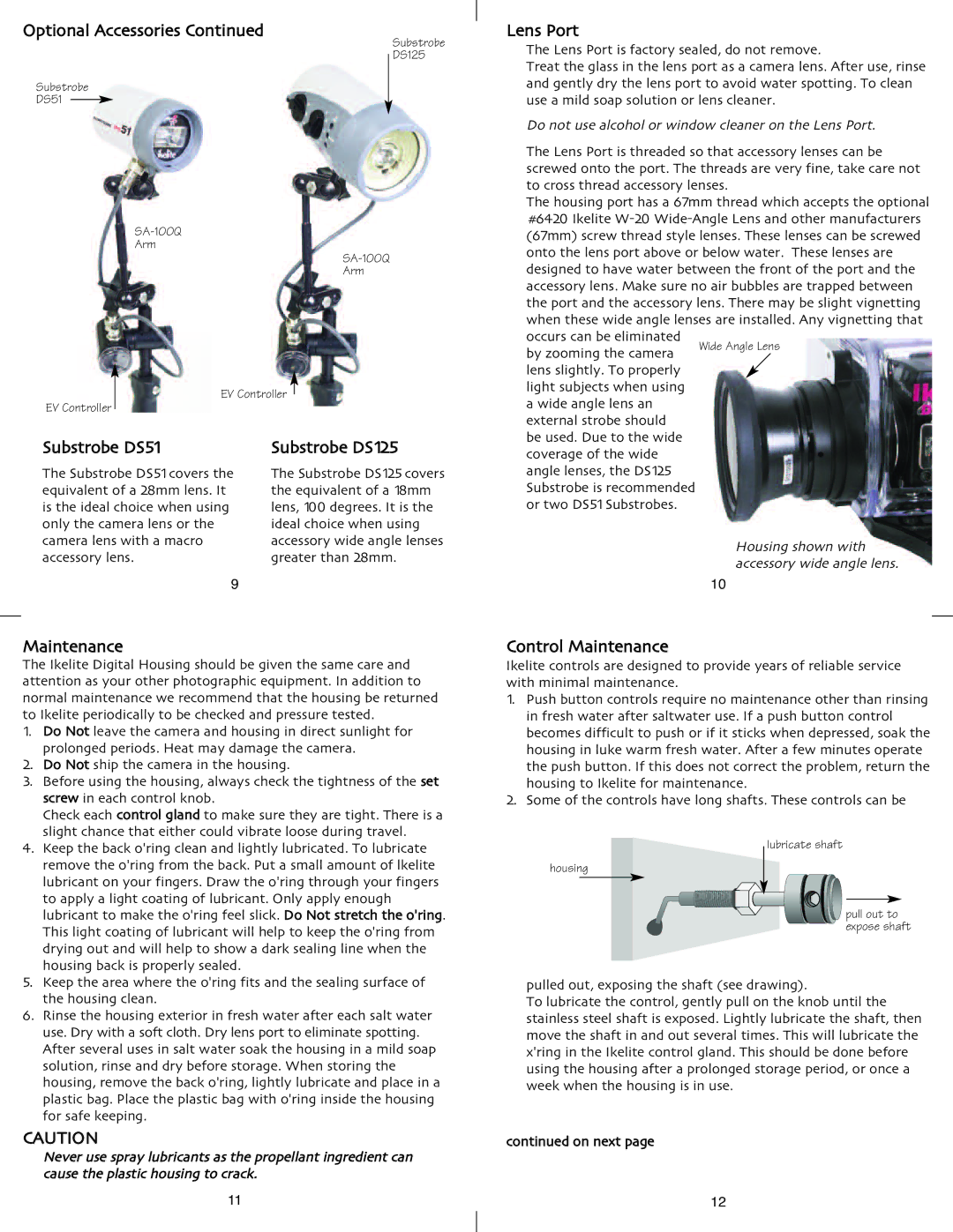 Ikelite DSC-H3 instruction manual Optional Accessories, Lens Port 