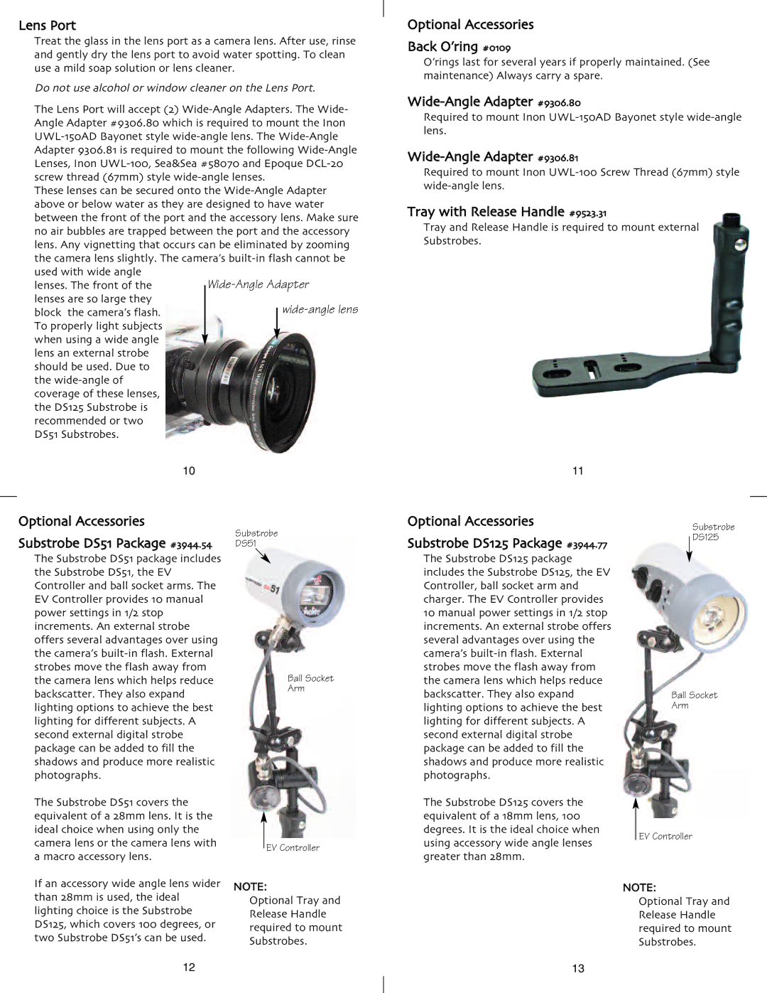 Ikelite DSC-P150 instruction manual Lens Port, Optional Accessories Back O’ring #0109, Wide-Angle Adapter #9306.80 