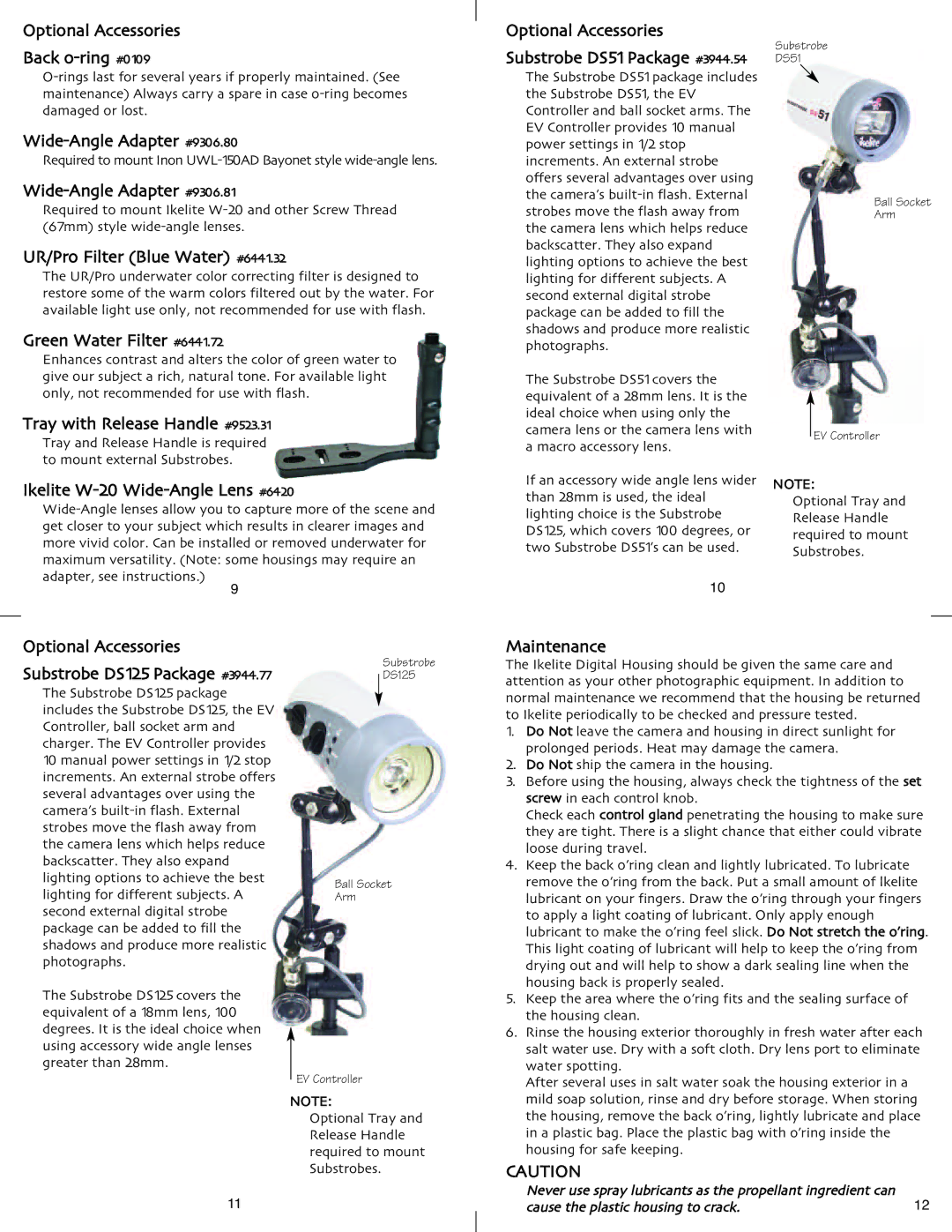 Ikelite DSC-W200 instruction manual Optional Accessories 