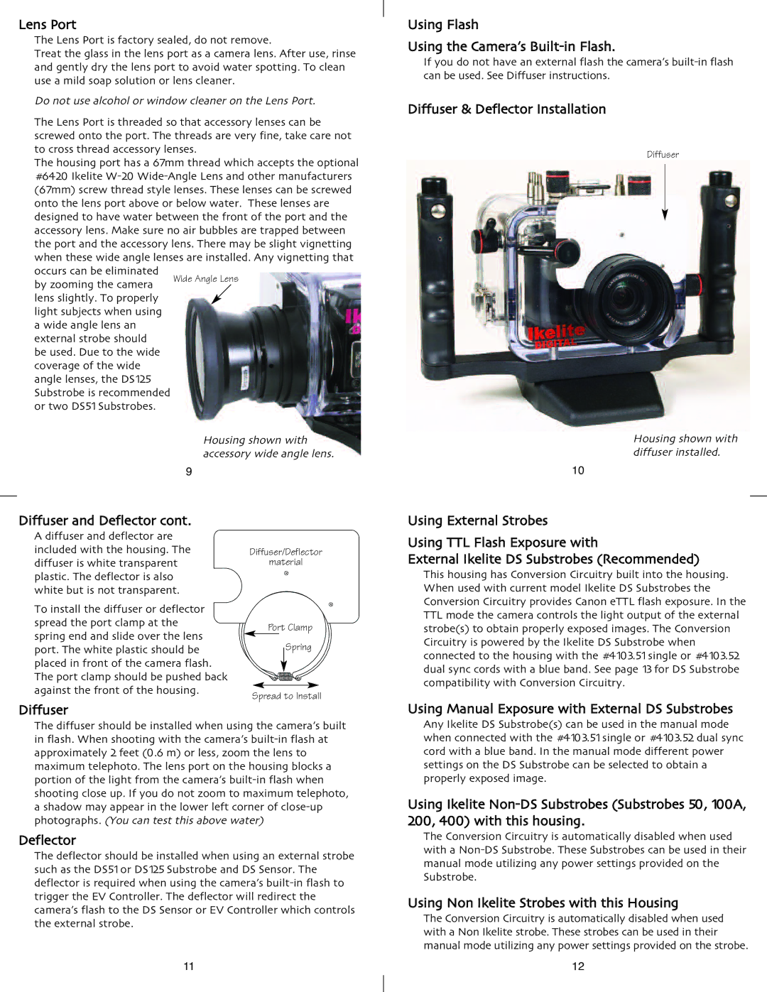 Ikelite S5 IS instruction manual Lens Port, Using Flash 