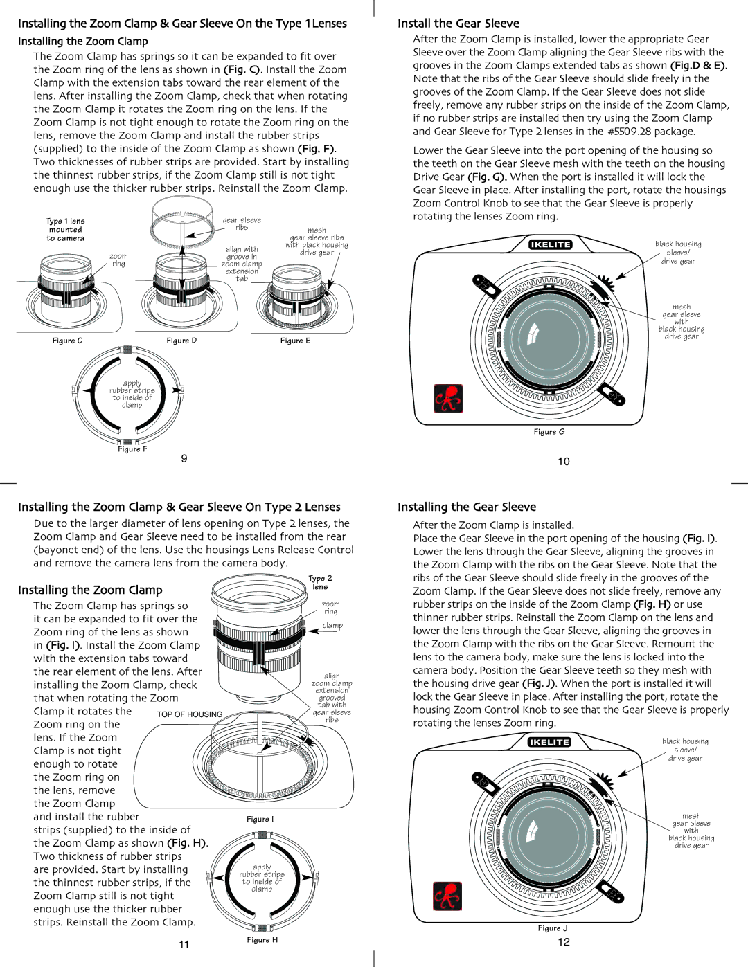 Ikelite SLR-DC instruction manual Installing the Zoom Clamp 