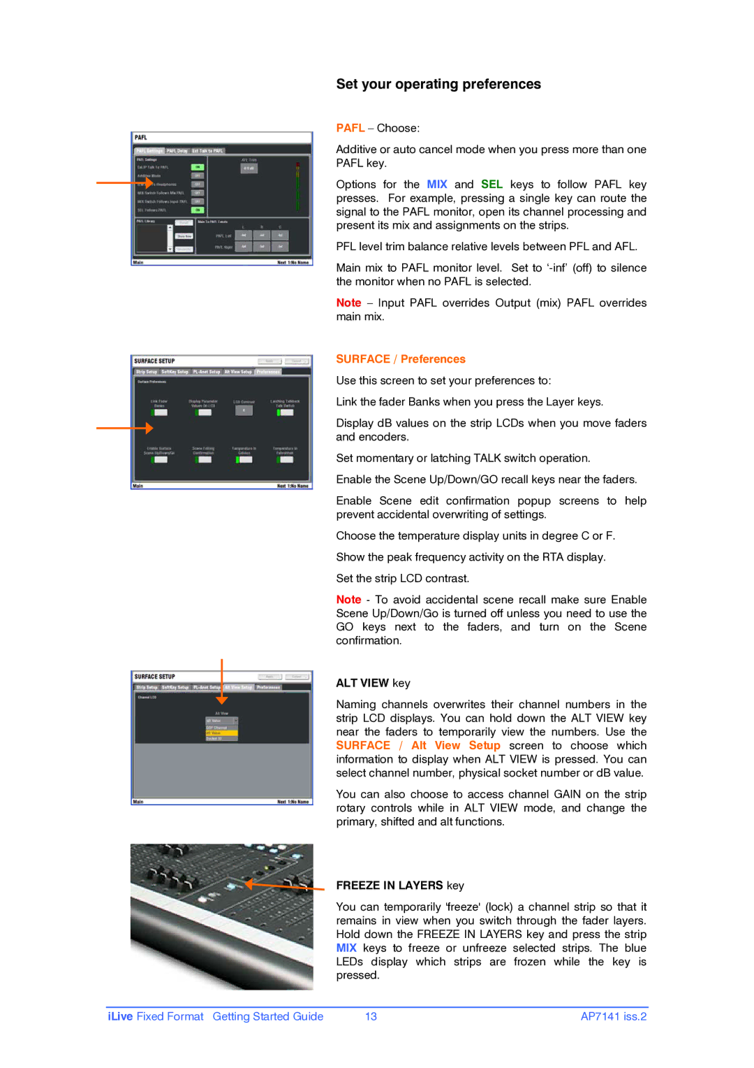 iLive AP7141 manual Set your operating preferences, Surface / Preferences 