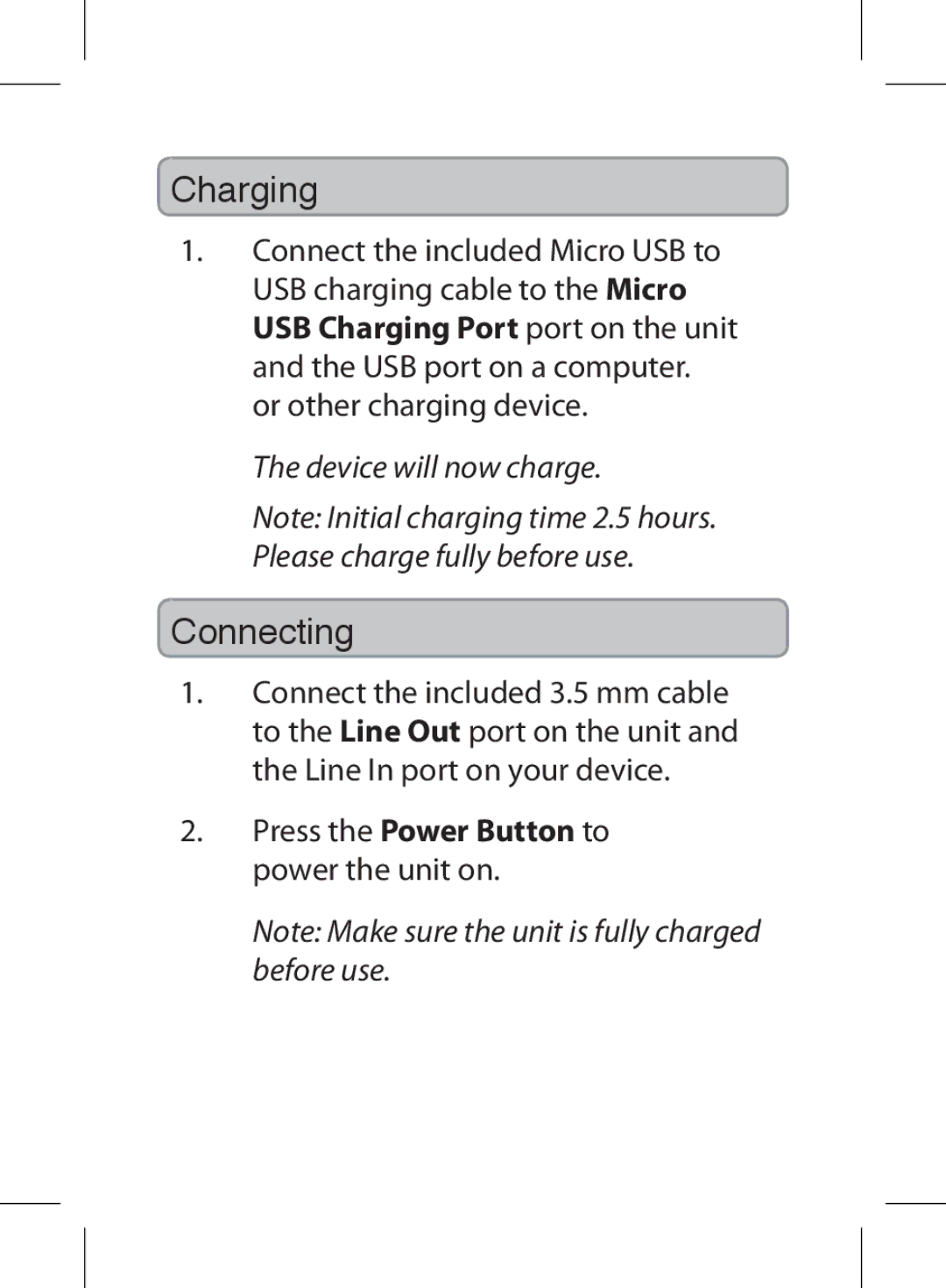 iLive IAB13B manual Charging, Connecting 