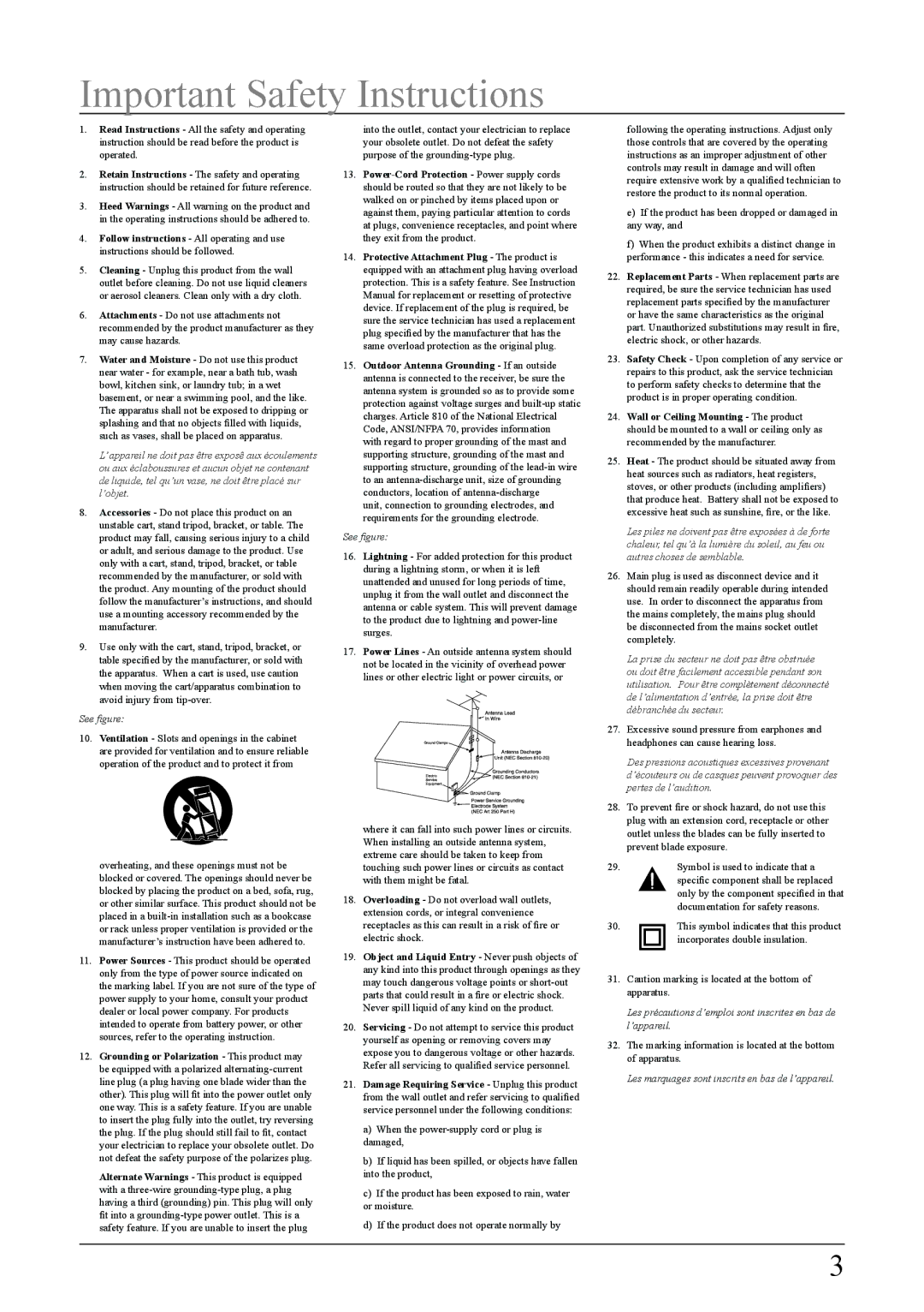 iLive IB109BU, IB109PR important safety instructions Important Safety Instructions, See figure 