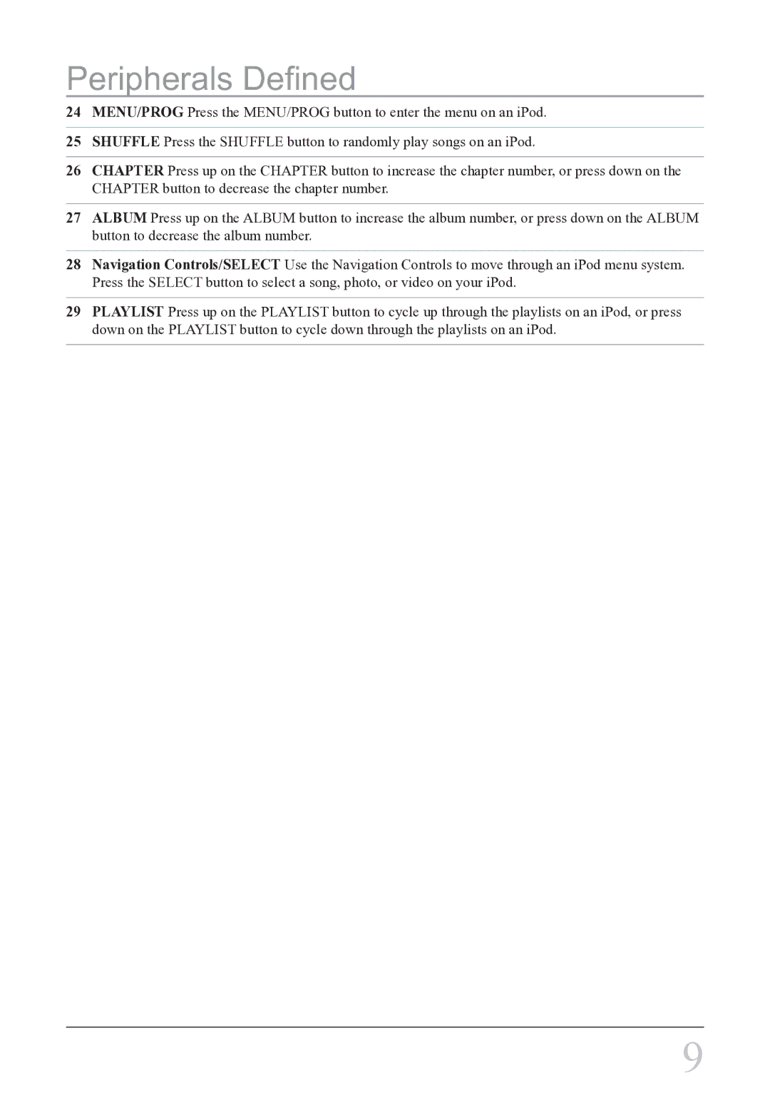 iLive IBCD2817DP instruction manual Peripherals Defined 