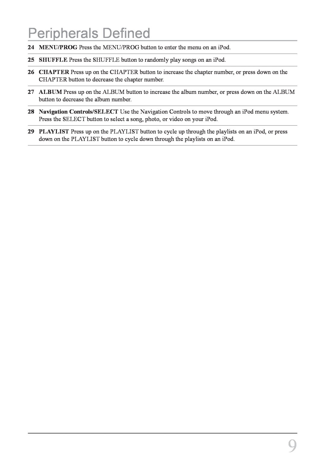 iLive IBCD2817DP instruction manual Peripherals Defined 