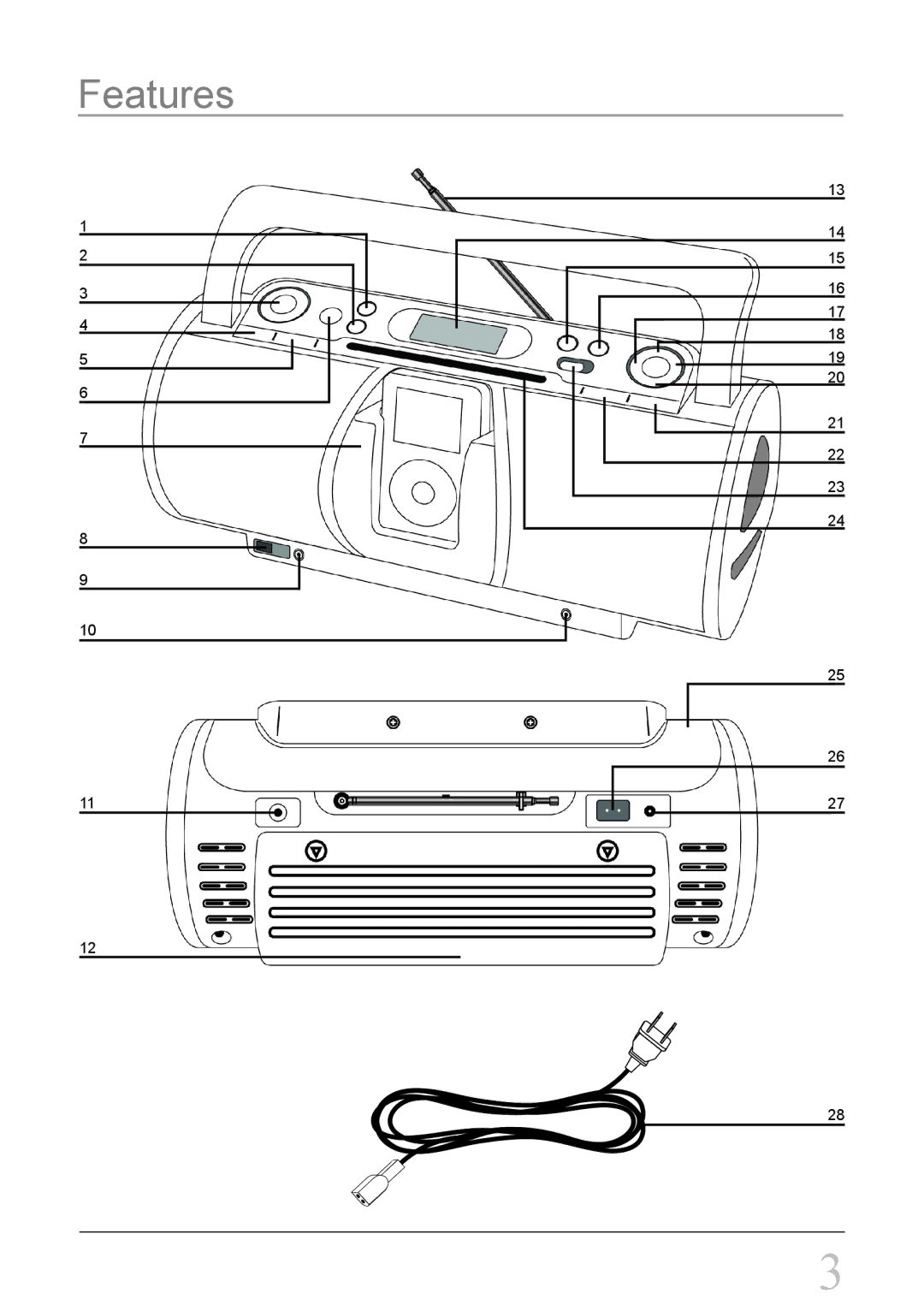 iLive IBCD3817DTBLK instruction manual Features 