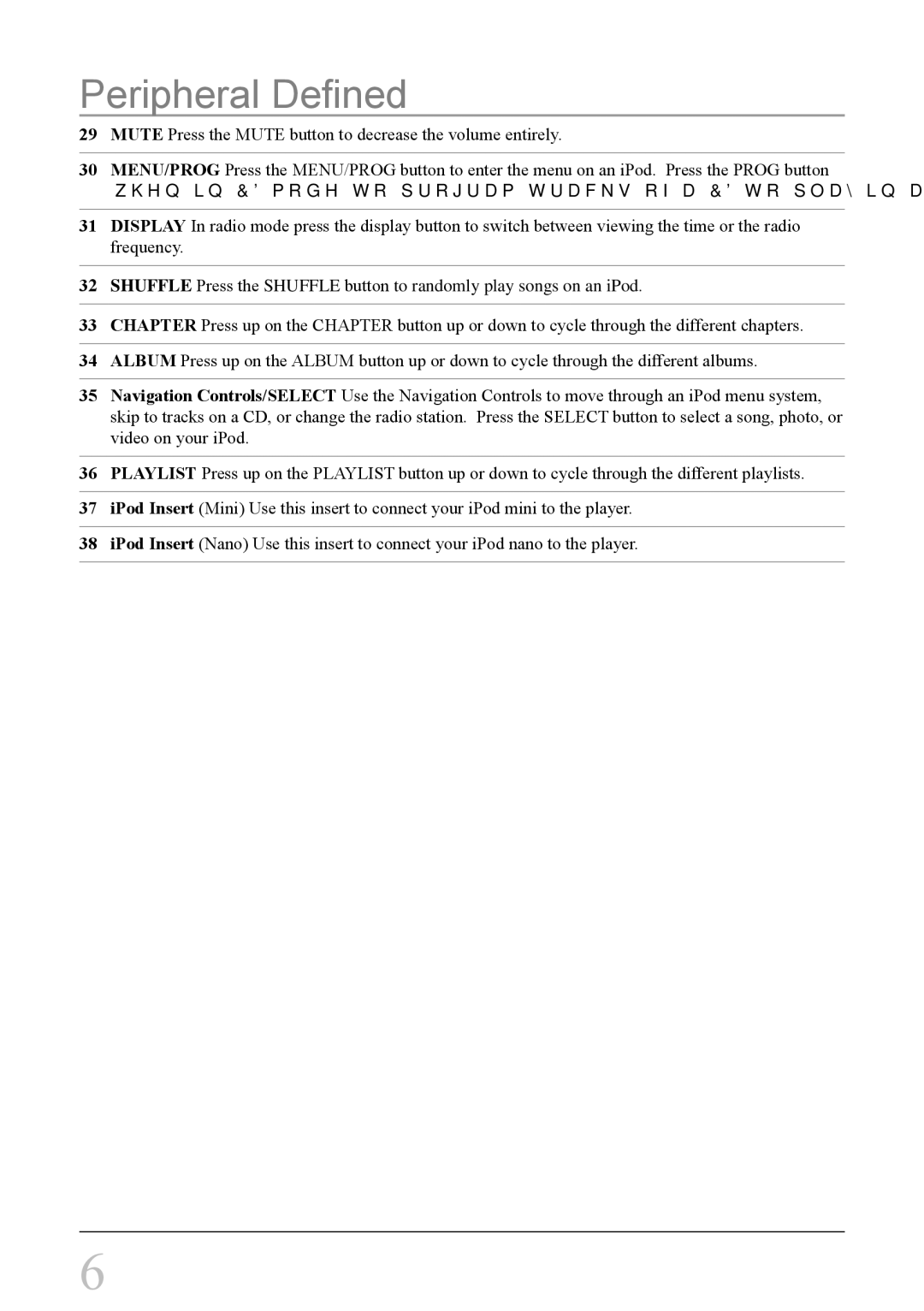 iLive IBCD3817DTBLK instruction manual Peripheral Defined 