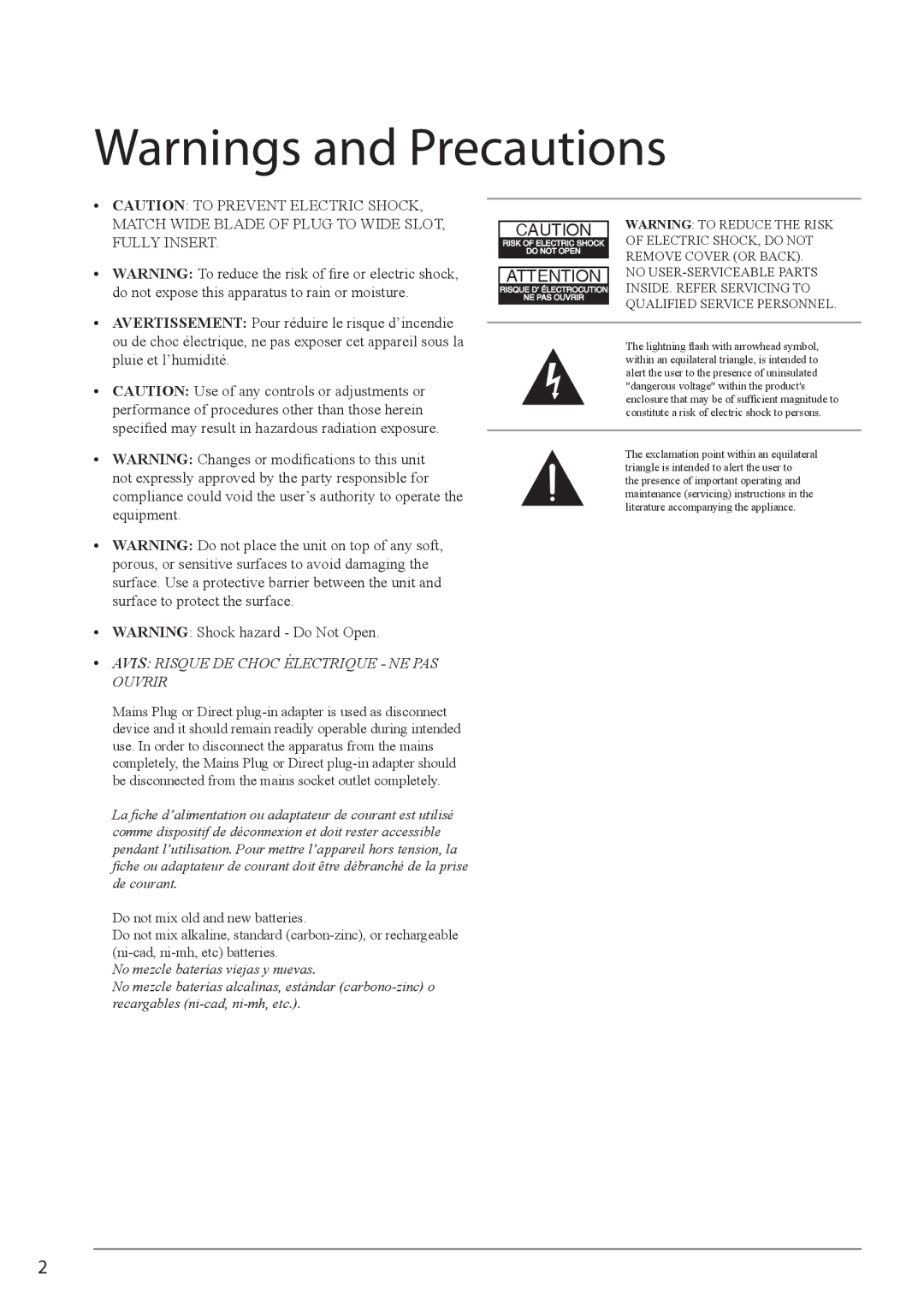 iLive IBP182B manual Avis Risque DE Choc Électrique NE PAS Ouvrir 