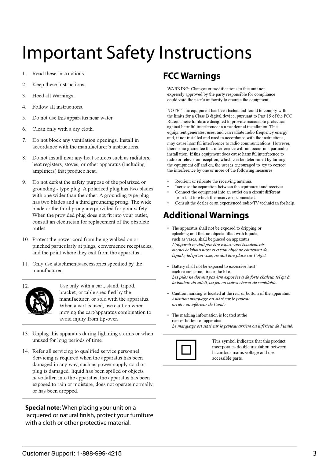 iLive IBP391B manual Important Safety Instructions 