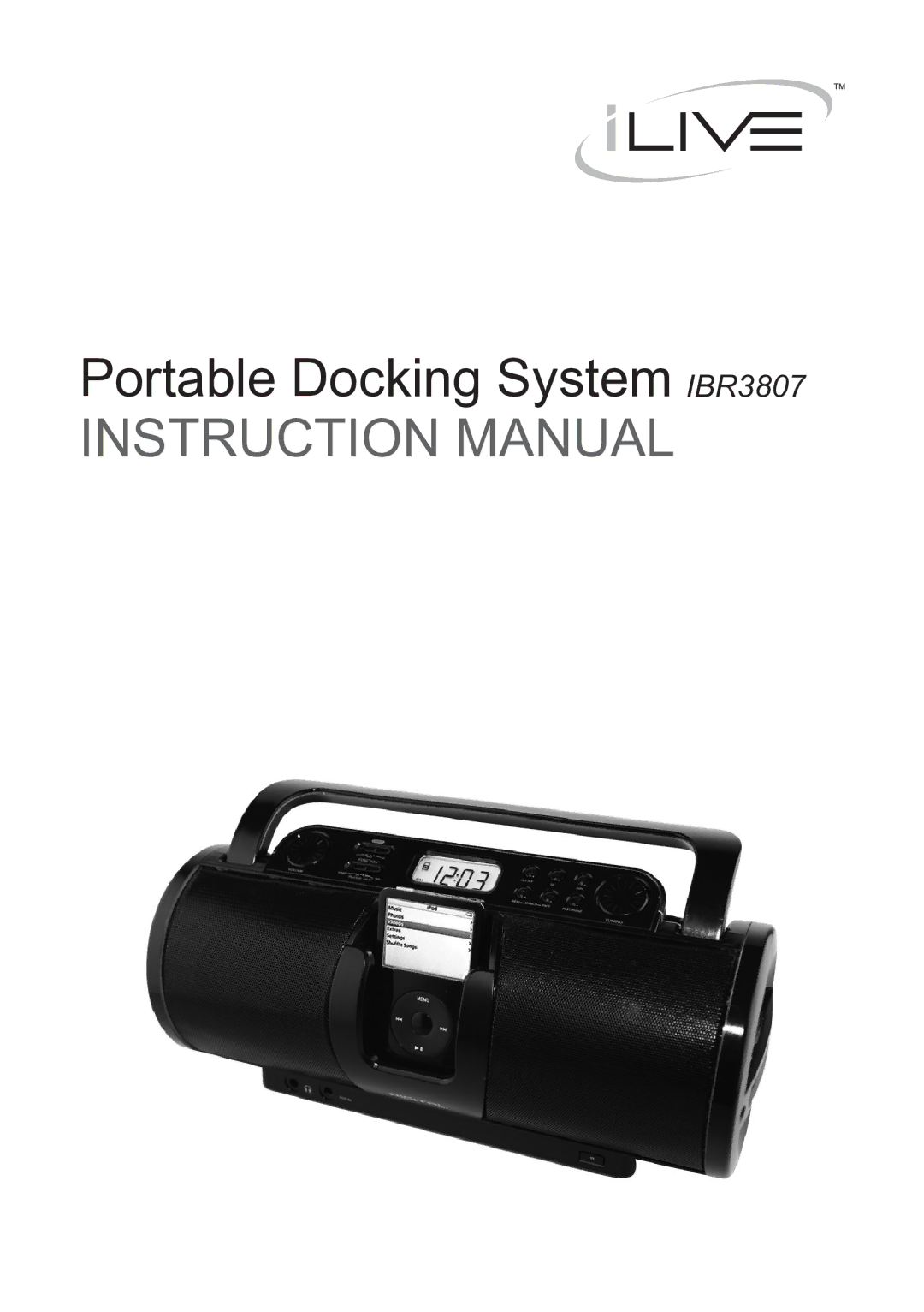 iLive instruction manual Portable Docking System IBR3807 