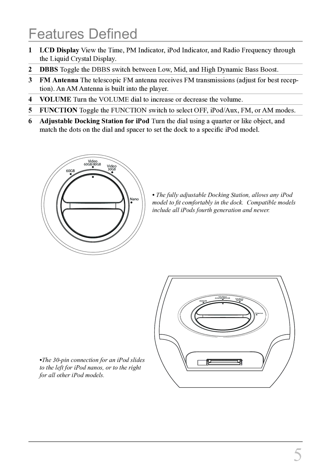 iLive IBR3807 instruction manual Features Defined 