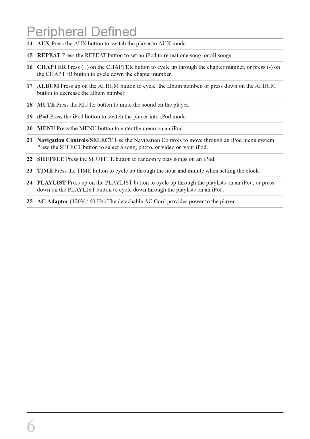 iLive IC2807BLK instruction manual Peripheral Defined 