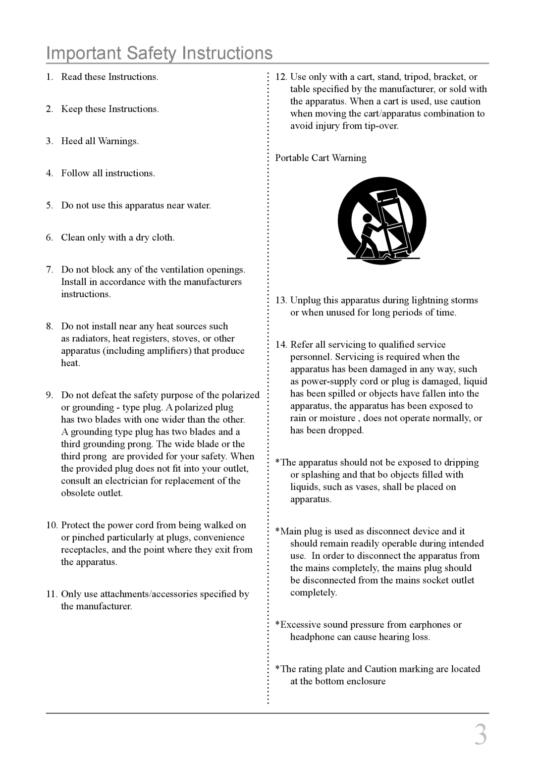 iLive IC308B instruction manual Important Safety Instructions 