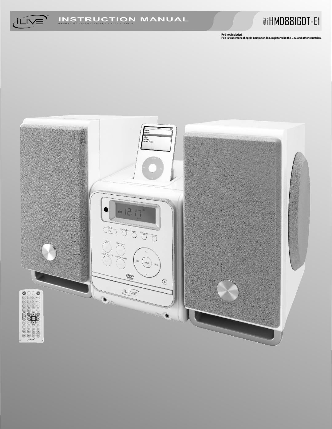 iLive instruction manual MODEL# iHMD8816DT-E1 