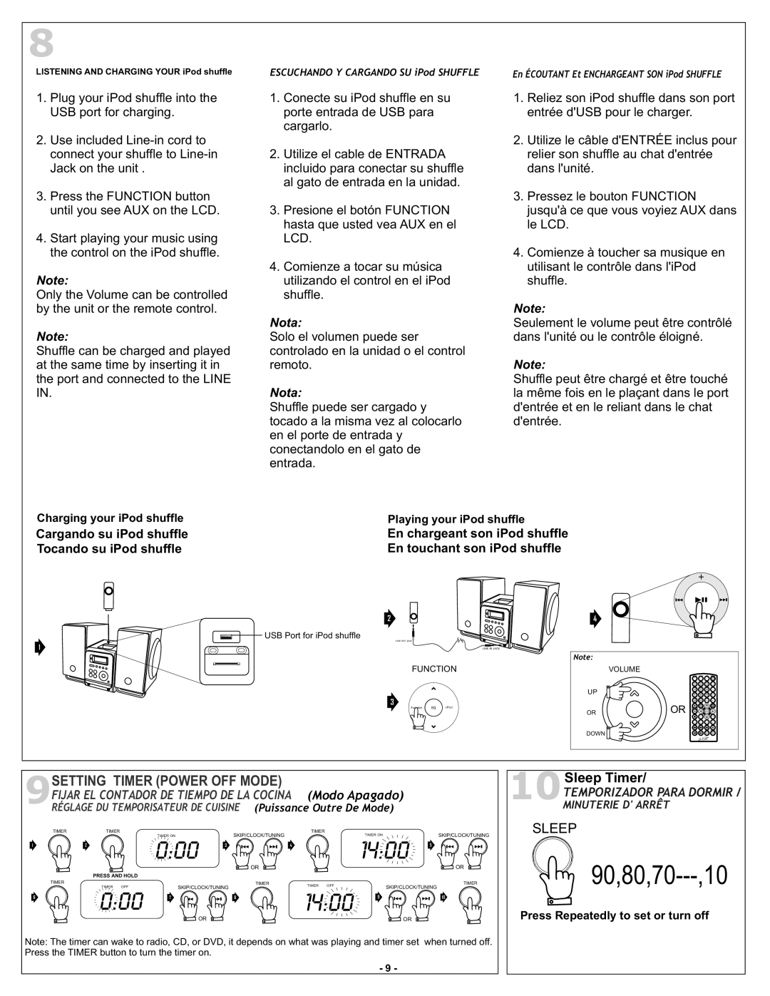 iLive iHMD8816DT-E1 instruction manual 90,80,70---,10 