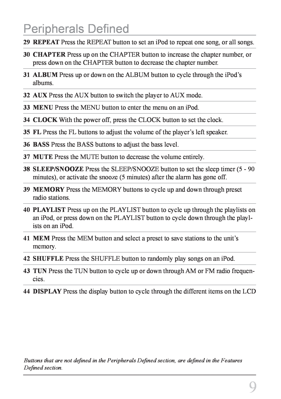 iLive IHS1 IHT3807DT instruction manual Peripherals Defined 