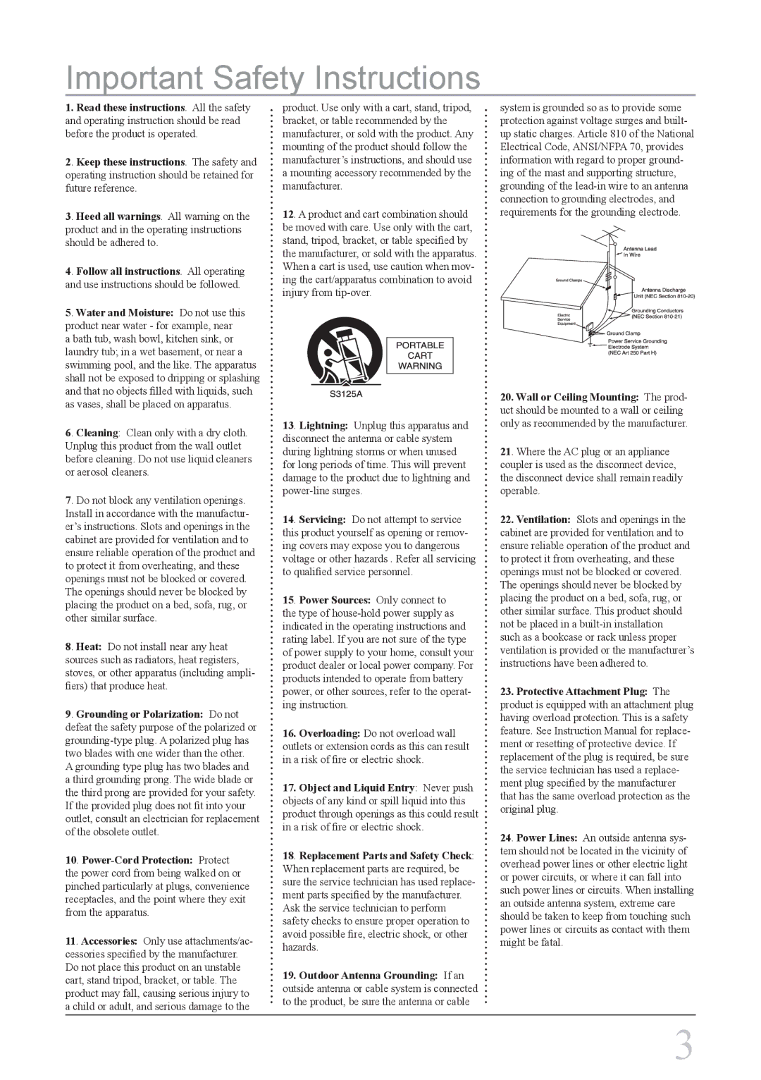 iLive IHT3817DT instruction manual Important Safety Instructions 