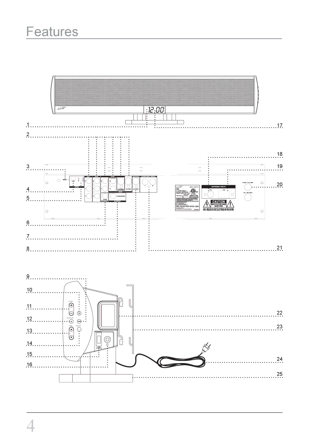 iLive IHT3817DT instruction manual Features 