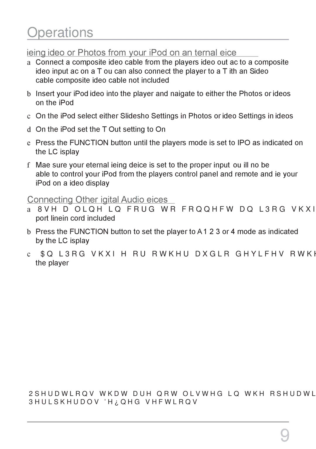 iLive IHT3817DT Viewing Video or Photos from your iPod on an External Device, Connecting Other Digital Audio Devices 