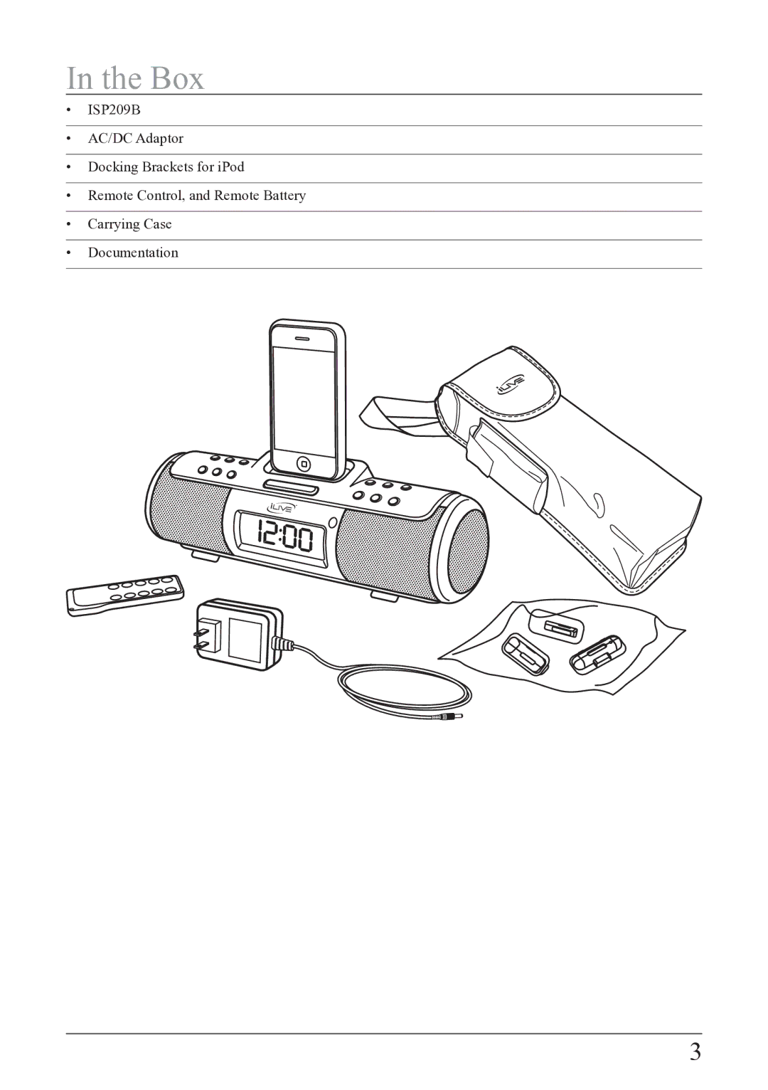 iLive ISP209B manual Box 