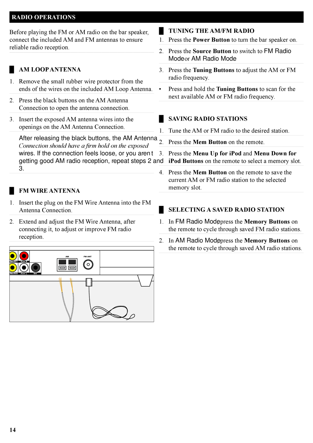 iLive IT209B manual Radio Operations 