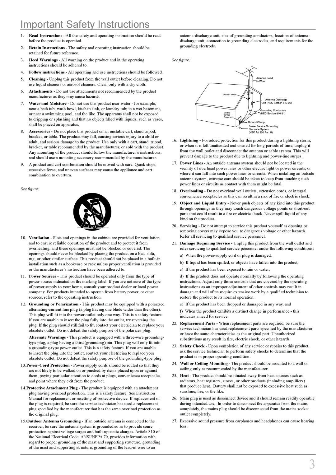 iLive IT818B important safety instructions Important Safety Instructions, See figure 