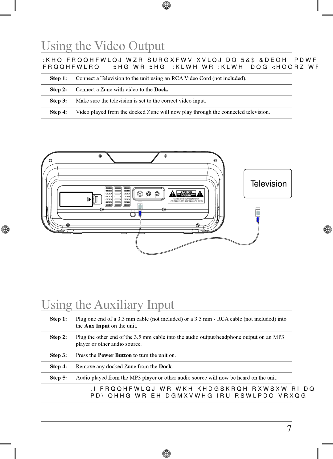 iLive NS108B important safety instructions Using the Video Output, Using the Auxiliary Input 