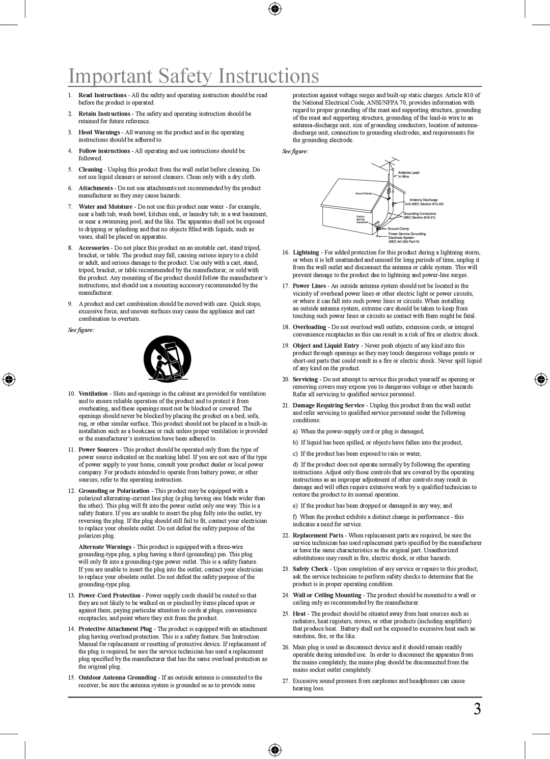 iLive NS108B important safety instructions Important Safety Instructions, See figure 